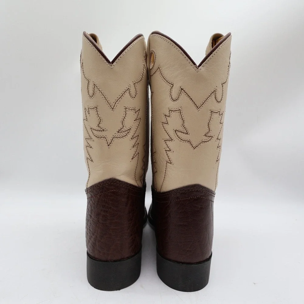 Acme Vintage Style Roper Boots Kids 3.5 Brown Bullhide Leather New NWT